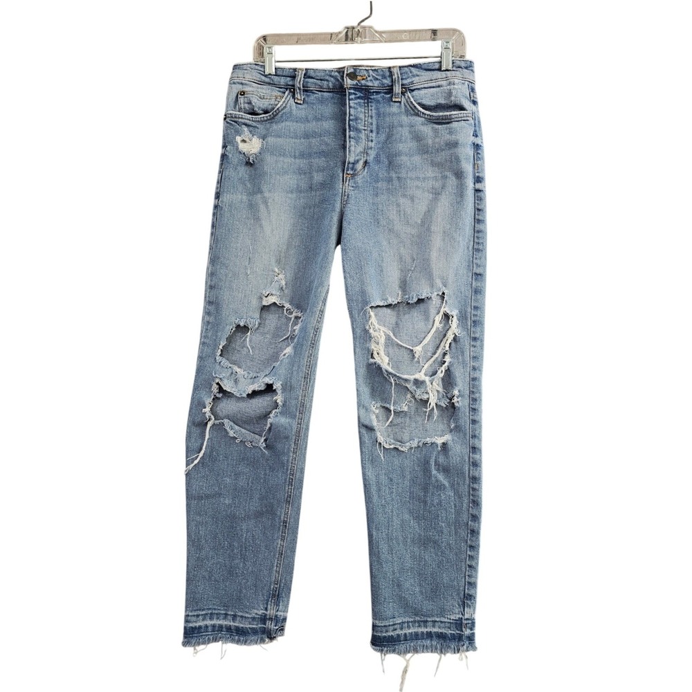 Joe's Jeans The Debbie Boyfriend Ankle Women Size 30 Blue Solid Distressed Mazie